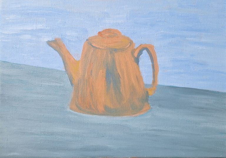 Copper teapot painting